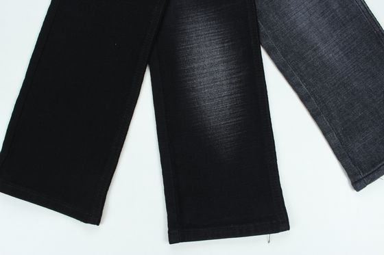 Guter Preis 11.2 Oz Schwarz und Schwarz Rückseite Crosshatch Slub Denim Stoff Online
