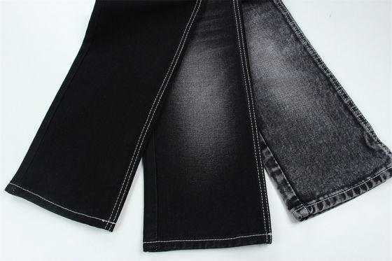 Guter Preis 190cm 13oz Schwarz Schwarz Baumwolle Polyester starres Denim Stoff für Jeans Online