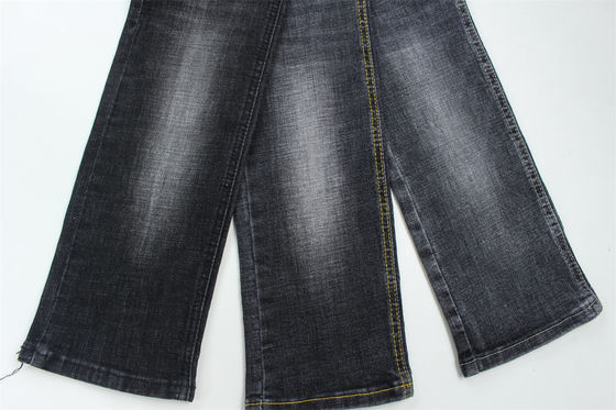 Guter Preis Höchste Qualität Dunkel schwarz Crosshatch Slub Stretch Denim Stoff für Männer Jeans Online