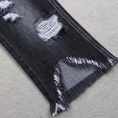 9.8oz Schwefel Schwarz Warp Slub Denim Stoff 100% Baumwolle Desizing Jeans Stoff