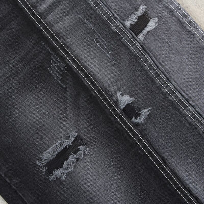 Guter Preis 100% Baumwolle Schwarze Farbe Denim Stoff 10 oz Jeans Stoff China Fabrik Herstellung Online