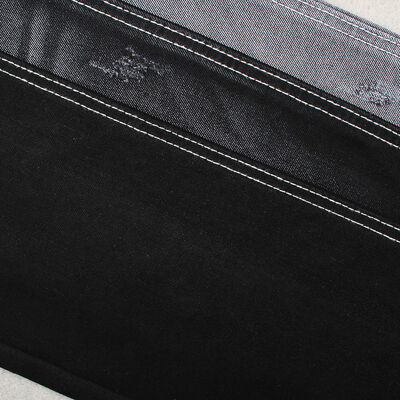 Guter Preis 11,5 oz 55% Baumwolle 45% Polyester schwarzer schwarzer Denim Jeans Stoff Online