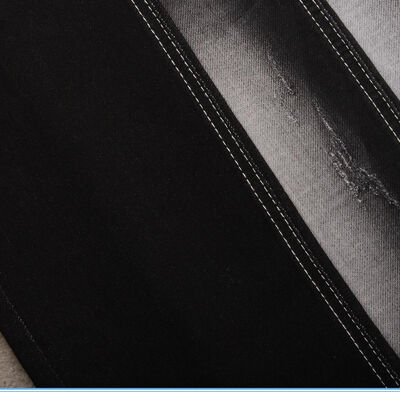 Guter Preis Schwarze Farbe Fälschung Gewirkte weiße Rücken Denim Stoffe für Jeans mit doppelten Schichten Online