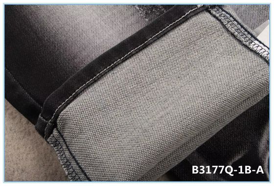 Guter Preis 9.3oz Doppelschicht Stretch Denim Stoff für Jeans wie Stricking Mercerizing Finish Schwefel Schwarz Online